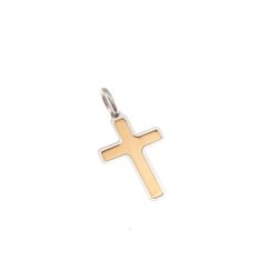 Smooth Rose Gold Cross with White Gold Edges
