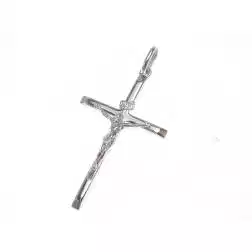Croce Tronchetto Rettangolare in oro bianco con Cristo