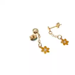 Orecchini Fiore smalto giallo