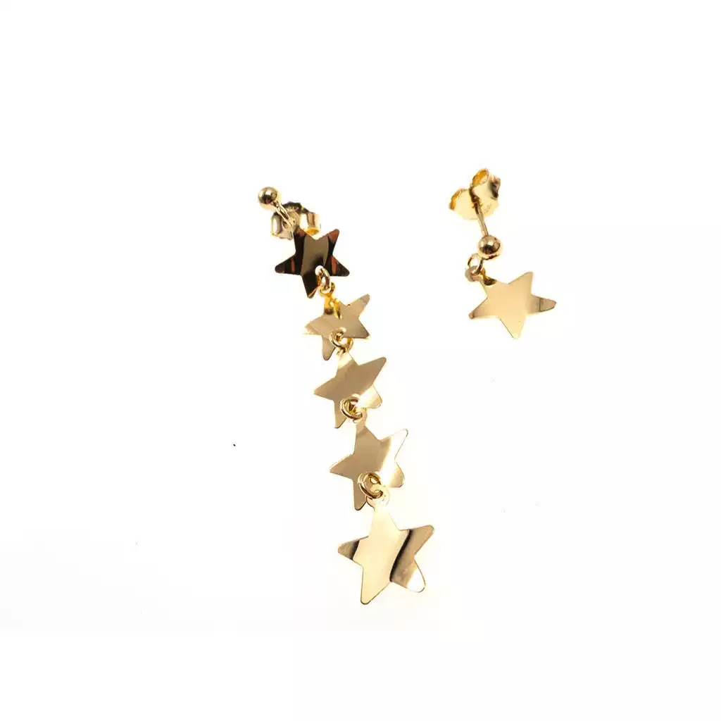 Orecchini 5 Stelle Pendenti 1 a Lobo Oro Giallo
