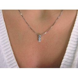 Photo of worn Trilogy Necklace 0.40ct