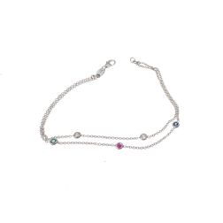 Bracciale Gocce di Luce Due Fili Pietre Colorate