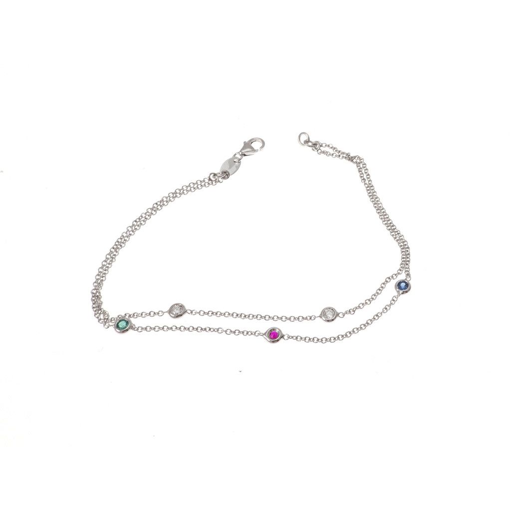 Bracciale Gocce di Luce Due Fili Pietre Colorate