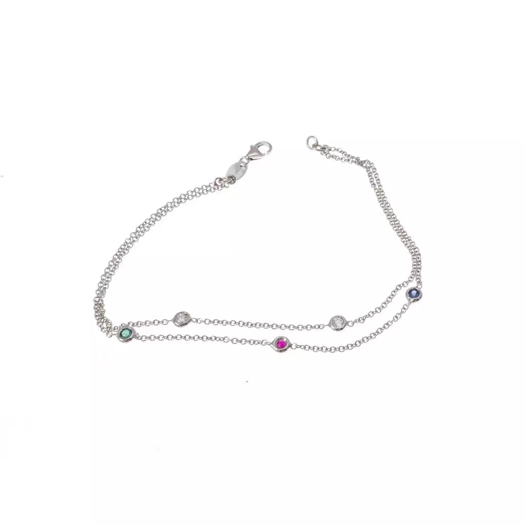Bracelet "Gocce di Luce Colorate" 3.60mm, Double Chain