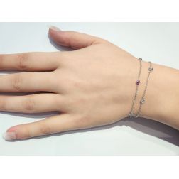 Bracciale Gocce di Luce Due Fili Pietre Colorate foto indossata