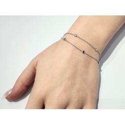 Bracciale Gocce di Luce Due Fili Pietre Colorate foto indossata