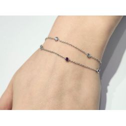Bracciale Gocce di Luce Due Fili Pietre Colorate foto indossata