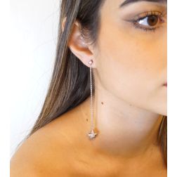 Orecchini Pendenti Star e Diamanti foto indossata