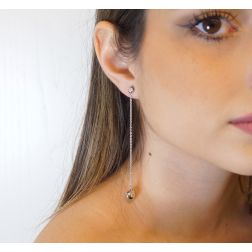 Photo of worn Love 4 Diamond Pendant Earrings