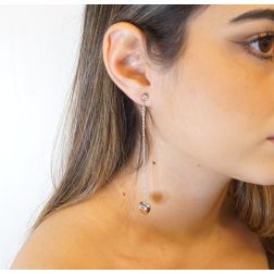 Photo of worn Love 4 Diamond Pendant Earrings
