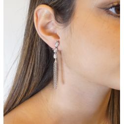 Photo of worn Hawaiian Tropic Drop Earrings 60 Diamonds