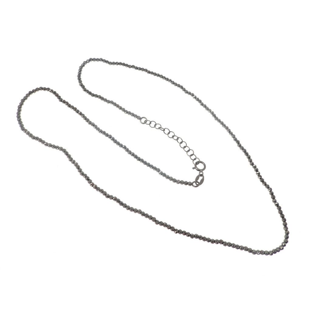 Faceted spheres necklace 18kt black gold