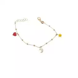 Bracciale Cuore Luna Stella smaltate