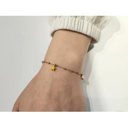 Enamelled Heart Moon Star charms Baby Girl Bracelet