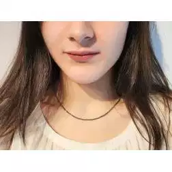 Collana Girocollo sfere diamantate sfaccettate oro 18kt con rutenio