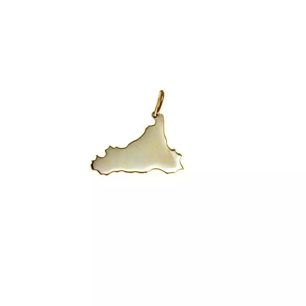 Ciondolo Sicilia in Oro Giallo Liscio - Piccolo spessore 0.4mm