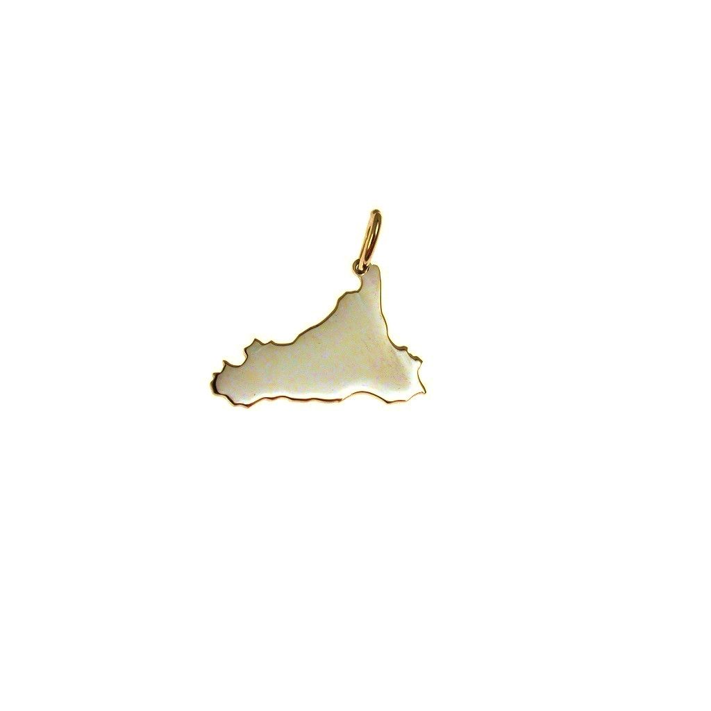Small Plain Sicily Charm in 18kt yellow gold thickness 0.4mm
