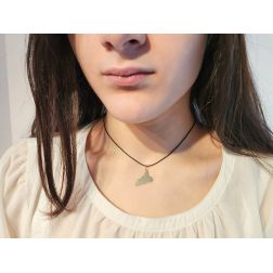 Photo of worn Small Plain Sicily Charm in 18kt yellow gold thickness 0.4mm