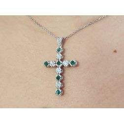 Cross with Diamonds and Emeralds