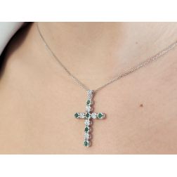 Cross with Diamonds and Emeralds