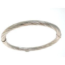 Bracciale Rigido Rigato in Oro Bianco