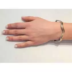 Bracciale Rigido Due Fili Satinati e Lucidi  foto indossata