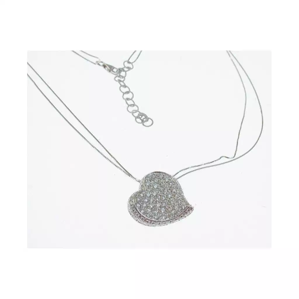 Collana Doppia Veneta con Cuore Pavè Diamanti