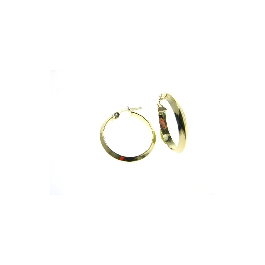 Triangular section bushings Yellow gold 2,7cm x 5,1mm