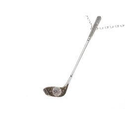 Golf Club Pendant with Necklace