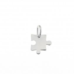 Small Puzzle Charm White Gold