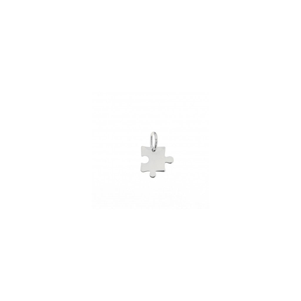 Small Puzzle Charm White Gold
