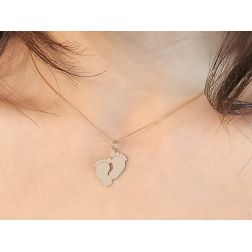 Footprints Charm Rose Gold